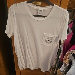 PINK Victoria's Secret White Crew Neck Tee
